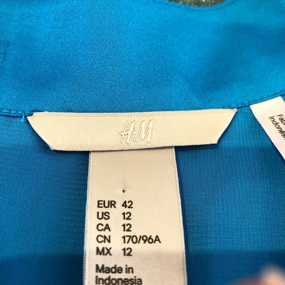 Pretty Peacock Blue Shift Dress Size: 12 H&M - Picture 9 of 10